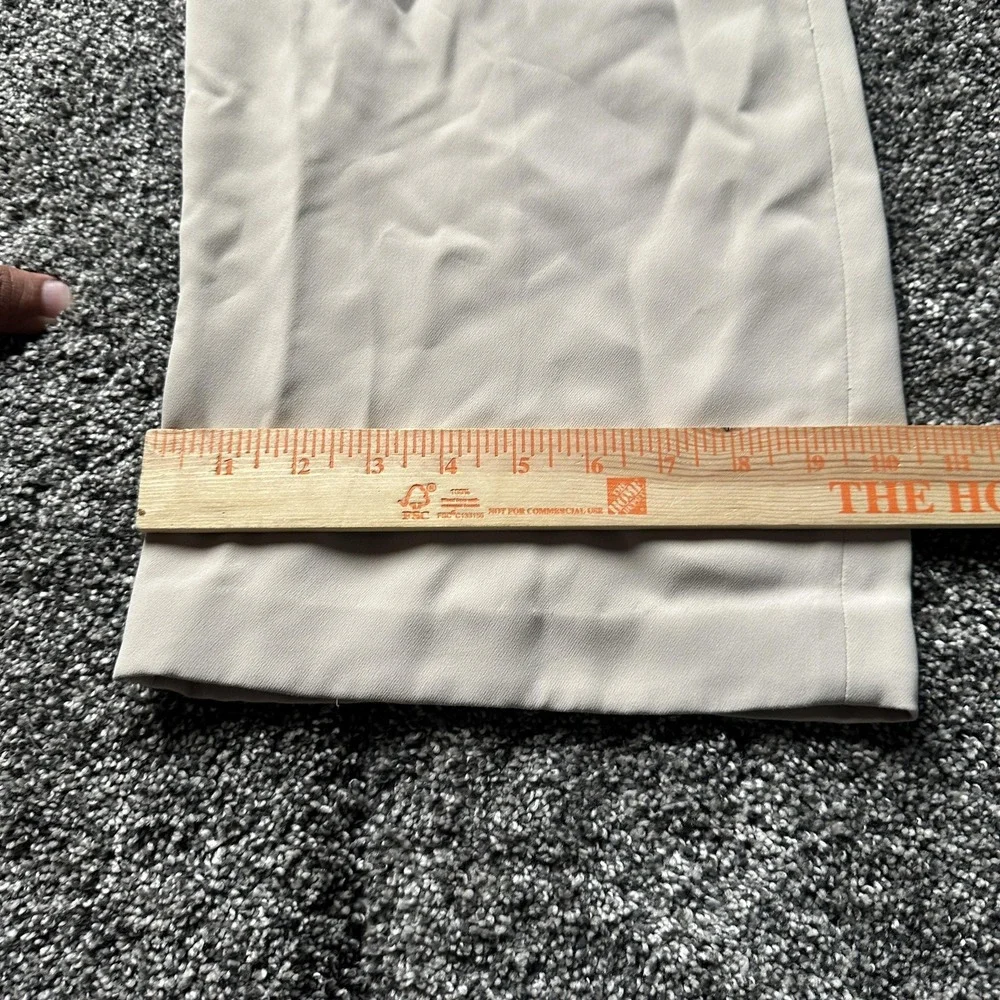 Giorgio Armani Dress Pants Womens 44 Beige Crepe Lined Relaxed Leg Italy Career - Picture 14 of 15